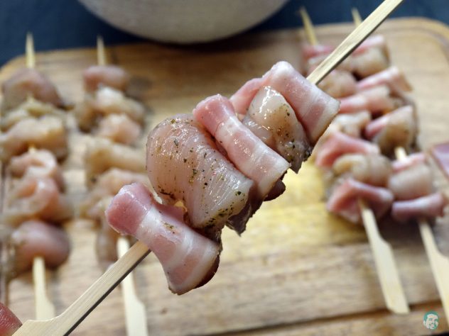 Kuerbis Kokossuppe Spieße bestuecken